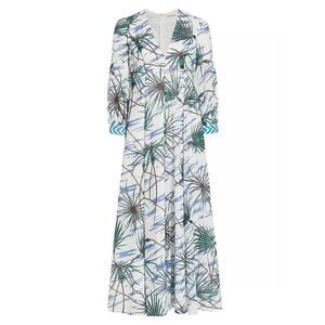 Emporio Sirenuse Lena Papyrus Floral Cotton Maxi Dress Size 8